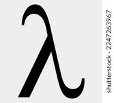 Greek alphabet symbol lambda vector illustration