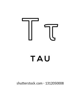 Greek alphabet : Tau vector icon logo template.