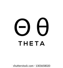 Greek alphabet : Theta icon vector.