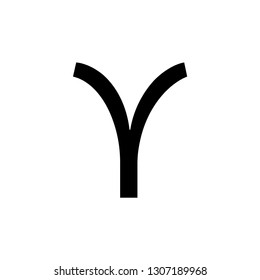 Greek alphabet : Upsilon vector icon.
