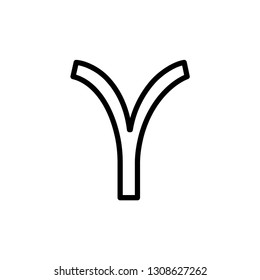 Greek alphabet : Upsilon vector icon.