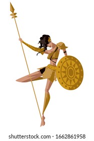 Greek Amazon Female Warrior With Shield