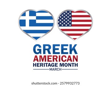 Greek American Heritage Month. March. Holiday concept. Template for background, banner, card, poster with text inscription. Vector illustration