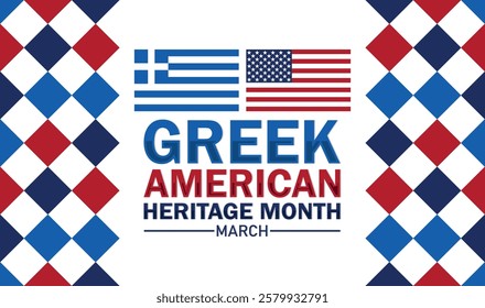 Greek American Heritage Month. Vector illustration. Design element for banner, poster or card.