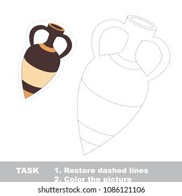Greek Amphora. Dot to dot educational game for kids.