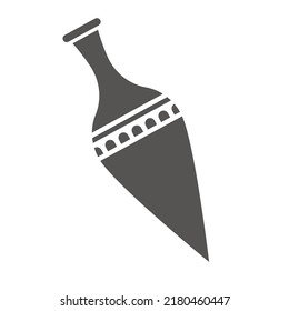Griechischer Amphora und Topf mit Mäander-Muster. Alte Vase Silhouette Glyph Illustration. Keramikfliesen-Erdgeschirr. Vektorgrafik.