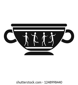 Greek ancient bowl icon. Simple illustration of greek ancient bowl vector icon for web design isolated on white background