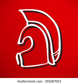 Greek, ancient helmet icon isolated 