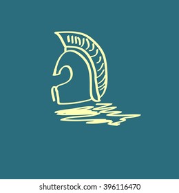 Greek, ancient helmet icon isolated