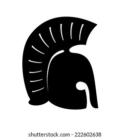 Greek, ancient helmet vector icon isolated on white background - stylized image.