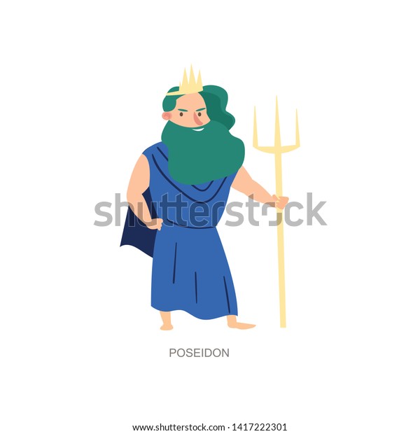 Greek Ancient Mythology God Sea Ocean Stock Vector (Royalty Free ...