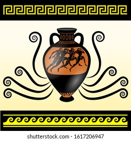 Greek antique amphora with runners