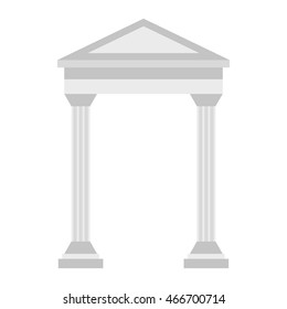 Greek arch icon in flat style on a white background