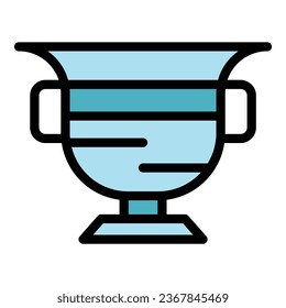 Greek attraction icon outline vector. Greece temple. Roman city color flat