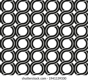 Greek black waves seamless vector pattern, background or braided ornament. Ancient chain style, typical egyptian, assyrian and greek motives pattern.