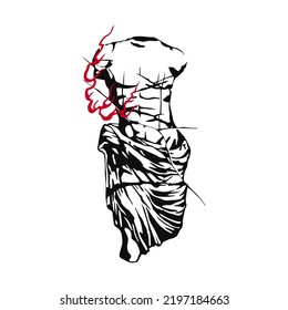 greek body statue illustration vector