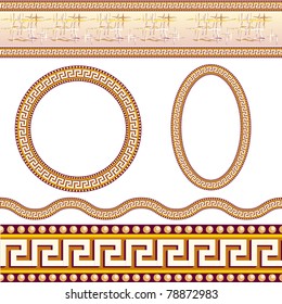 Greek border patterns. Illustration on white background