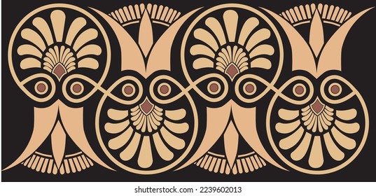 Greek Borders. Greek seamless pattern. Ornamental border background. Repeat modern ornament. Tribal ethnic style isolated design on white. Abstract patterned ornate backdrop. Greek key, meanders.
