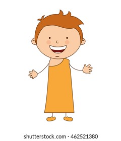 greek boy character icon vector illustration design