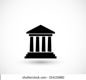 Greek building with columns icon vector