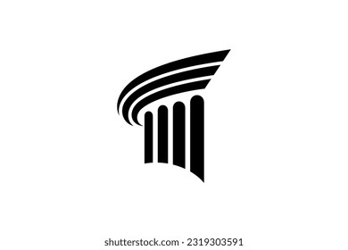griechisches Bausäulendesign mit flachem Logo