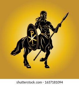 Greek centaur vector design logo