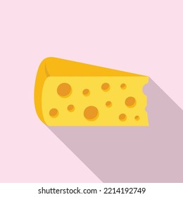 Icono de queso griego vector plano. Feta parmesano. Leche de Cheddar