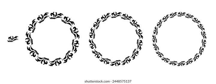Greek circle frame, decorative border, vintage ornaments with seamless pattern vector illustration