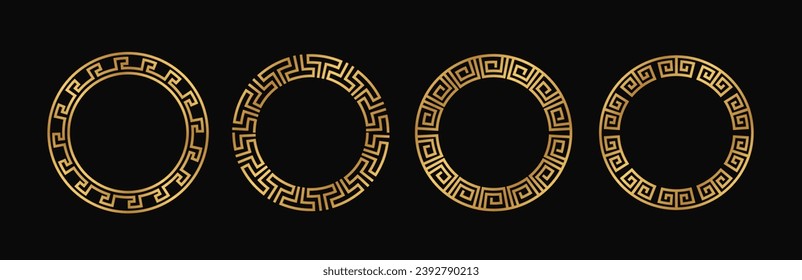 Griechischer Rahmen Vektordesign. Circle Ränder Rome Vektorschmuck