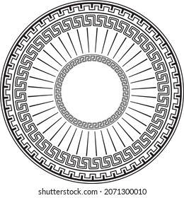 Greek circular ornament vector image