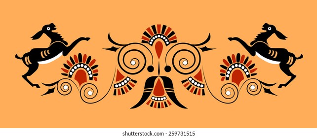 Greek colored ornament. vector