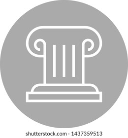 Greek Column Architecture Outline Icon
