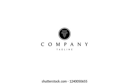 Greek column Circle vector logo image
