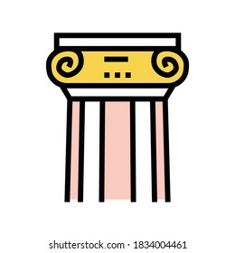 greek column color icon vector. greek column sign. isolated symbol illustration