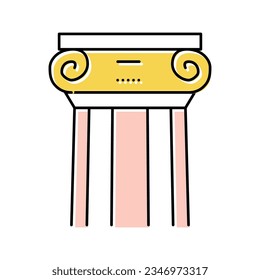 greek column color icon vector. greek column sign. isolated symbol illustration