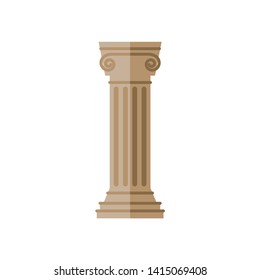 Greek column flat vector illustration
