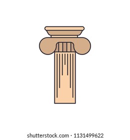 Greek column icon. Cartoon illustration of Greek column vector icon for web and advertising