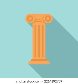 Greek Column Icon Flat Vector. Roman Pillar. Ancient Greece