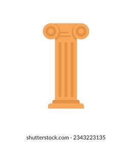 Greek column icon flat vector. Roman pillar. Ancient greece isolated