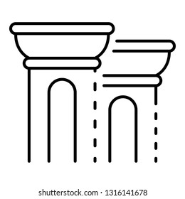 Greek column icon. Outline greek column vector icon for web design isolated on white background