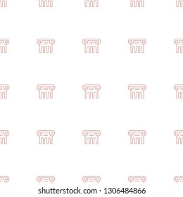 Greek column icon pattern seamless white background. Editable line Greek column icon. Greek column icon pattern for web and mobile.