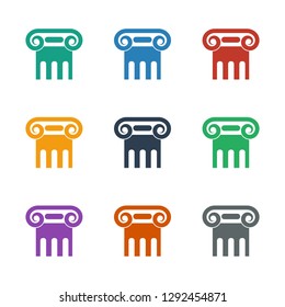 Greek column icon white background. Editable filled and outline Greek column icon from architecture. Trendy Greek column icon for web and mobile.