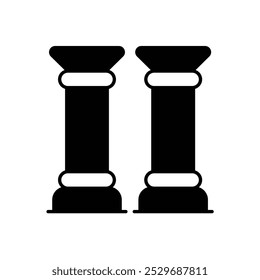 ícone de coluna grego com fundo branco vetor ilustração stock