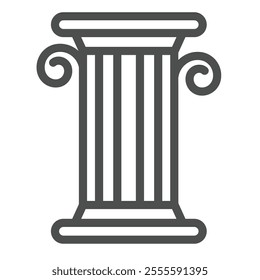 Greek column line icon, architect studio concept. Vector graphics. Roman column, pillar sign on white background, outline style icon for mobile or web design