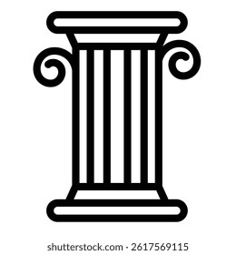 Greek column line icon, architect studio concept. Vector graphics. Roman column, pillar sign on white background, style mobile or design