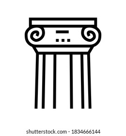 vector de icono de línea de columna griega. signo de columna griega. símbolo de contorno aislado ilustración negra
