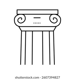 greek column line icon vector. greek column sign. isolated contour symbol black illustration