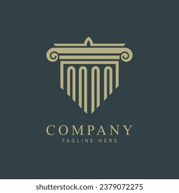 Greek column logo design creative element style Premium vector template
