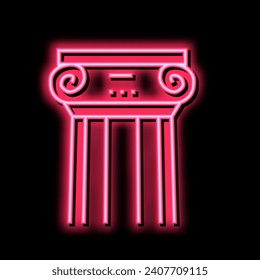 greek column neon light sign vector. greek column sign. isolated symbol illustration