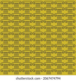 Greek column pattern vector line design